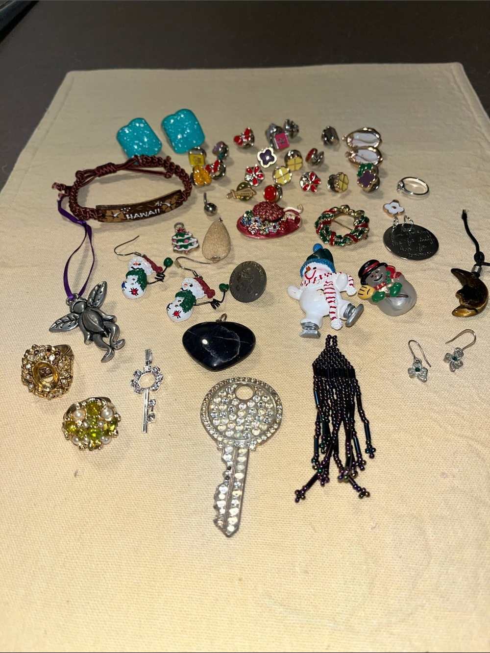 Assorted Women's Jewelry - Multicolor Earrings, Pendants & Charms, Pins As Is